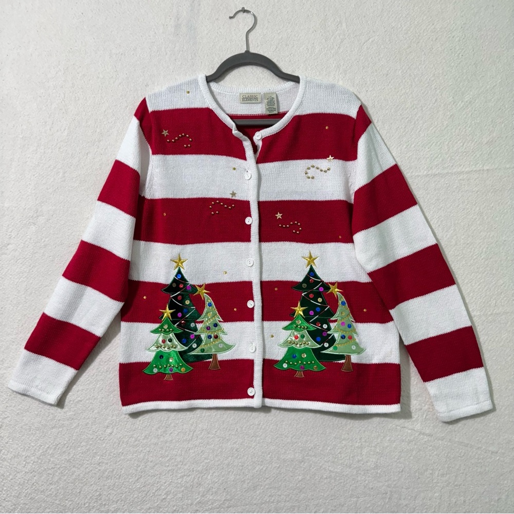 Classic Elements Red/White Striped Christmas Tree… - image 1